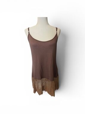 By Together Brown Lace-Trim Camisole